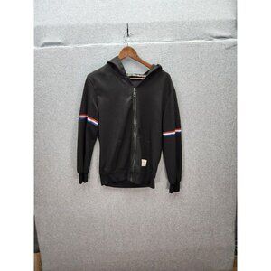 Zacard Black Zip Hoodie Size XL ‎  Red White and Blue on Sleeves and Collar